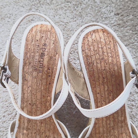 Sonoma Life &Style Womens Wedge Sandal with adjustable straps, Size 7.5M - Picture 3 of 12